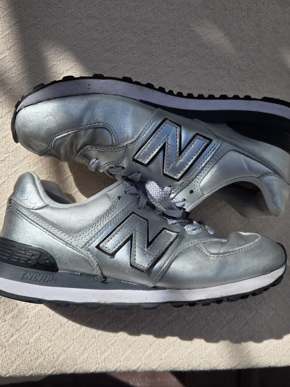 New Balance Women's Metallic Silver Classic Runner Sneakers